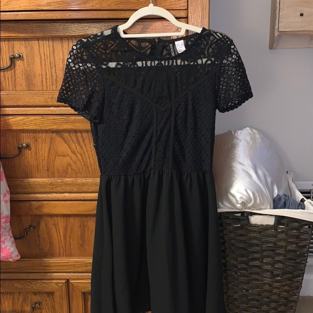 Black dress with lace detailing